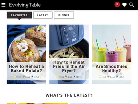 'evolvingtable.com' screenshot
