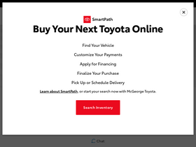 'mcgeorgetoyota.com' screenshot