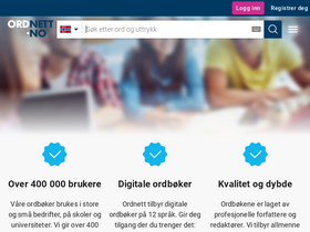 'ordnett.no' screenshot