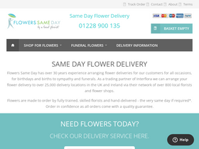 'flowerssameday.co.uk' screenshot