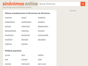 'sinonimosonline.com' screenshot