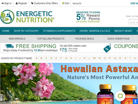 Energetic Nutrition website screenshot