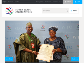 'wto.org' screenshot