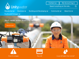 'unitywater.com' screenshot