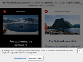 'hurtigruten.com' screenshot