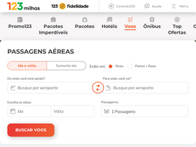 '123milhas.com' screenshot