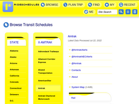'rideschedules.com' screenshot