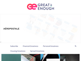'greatisenough.com' screenshot
