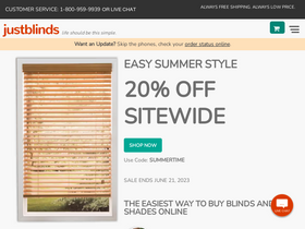 'justblinds.com' screenshot