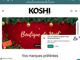 Koshi Cosmetics website screenshot