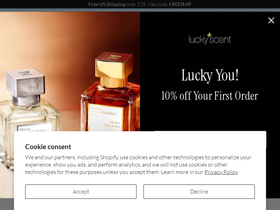 Luckyscent homepage screenshot