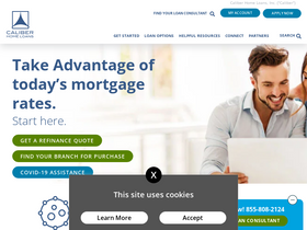 'caliberhomeloans.com' screenshot
