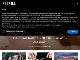 'lofficiel.at' screenshot