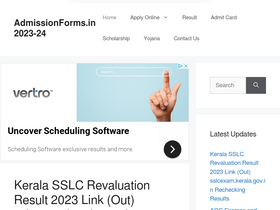 'admissionforms.in' screenshot