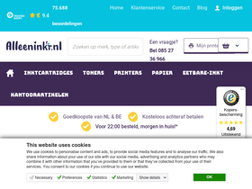 'alleeninkt.nl' screenshot