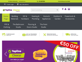 Topline Clearys homepage screenshot