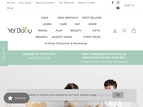 Yo! Baby Shop homepage screenshot