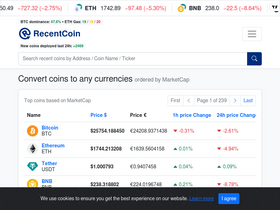 'recentcoin.com' screenshot