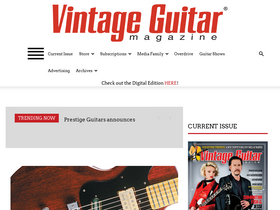 'vintageguitar.com' screenshot