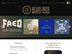 'headlinermusicclub.com' screenshot