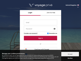 'voyage-prive.co.uk' screenshot