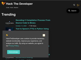 'hackthedeveloper.com' screenshot