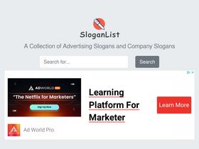 'sloganlist.com' screenshot