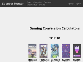 'sponsorhunter.com' screenshot