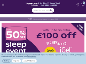 'bensonsforbeds.co.uk' screenshot