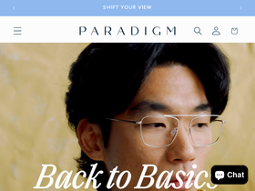 paradigmeyewear.com homepage screenshot