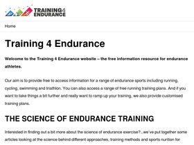 'training4endurance.co.uk' screenshot