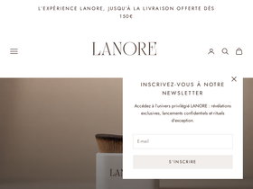 lanorecosmetics.com homepage screenshot