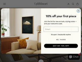 Upliftfineart homepage screenshot