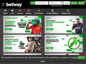 'betway.co.zm' screenshot