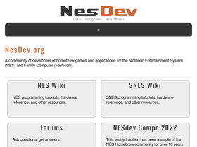 'nesdev.org' screenshot