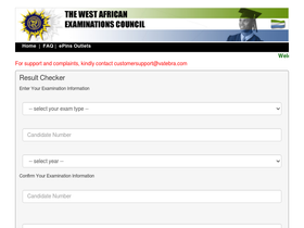 'waecsierra-leone.org' screenshot