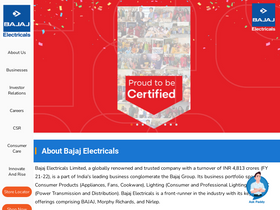 'bajajelectricals.com' screenshot