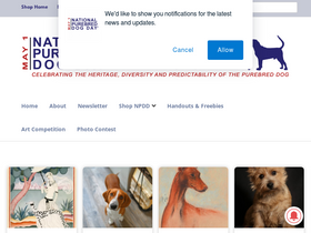 'nationalpurebreddogday.com' screenshot