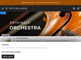 'spitfireaudio.com' screenshot