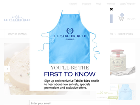 Le Tablier Bleu homepage screenshot