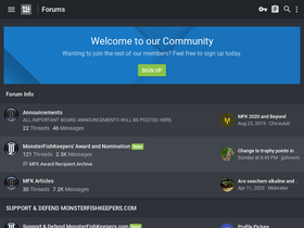 'monsterfishkeepers.com' screenshot