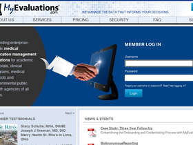 'myevaluations.com' screenshot