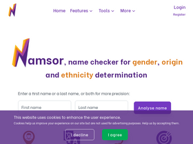 'namsor.app' screenshot