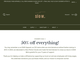slowmotiongoods.com homepage screenshot