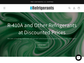 erefrigerants.com homepage screenshot