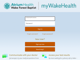 'mywakehealth.org' screenshot