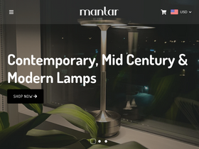 'mantarlamps.com' screenshot