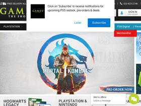 'gamestheshop.com' screenshot