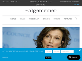 'algemeiner.com' screenshot