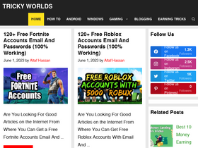'trickyworlds.com' screenshot